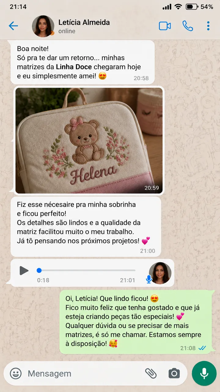 Print de WhatsApp de cliente